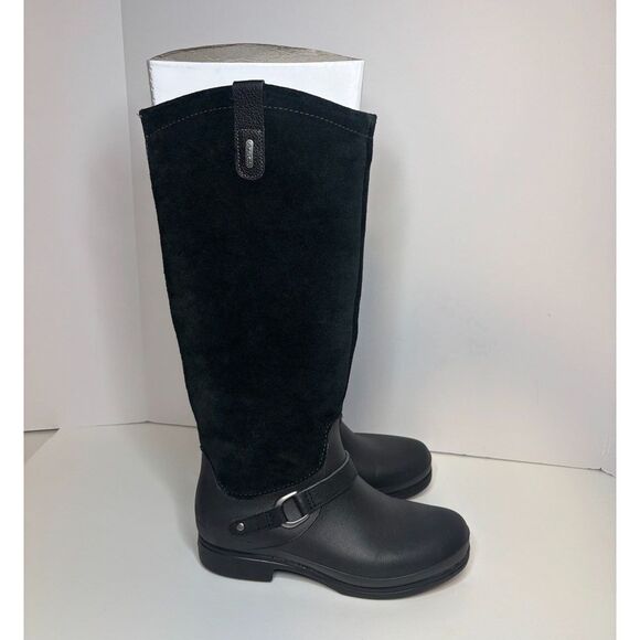 Crocs Paisley Suede Rubber Women Knee High Long Boots Winter Comfy Durable Pink - Picture 2 of 13